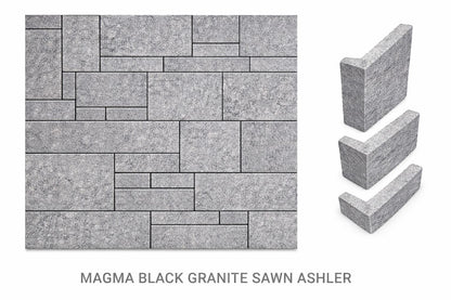 Magma Black Granite Sawn Ashler