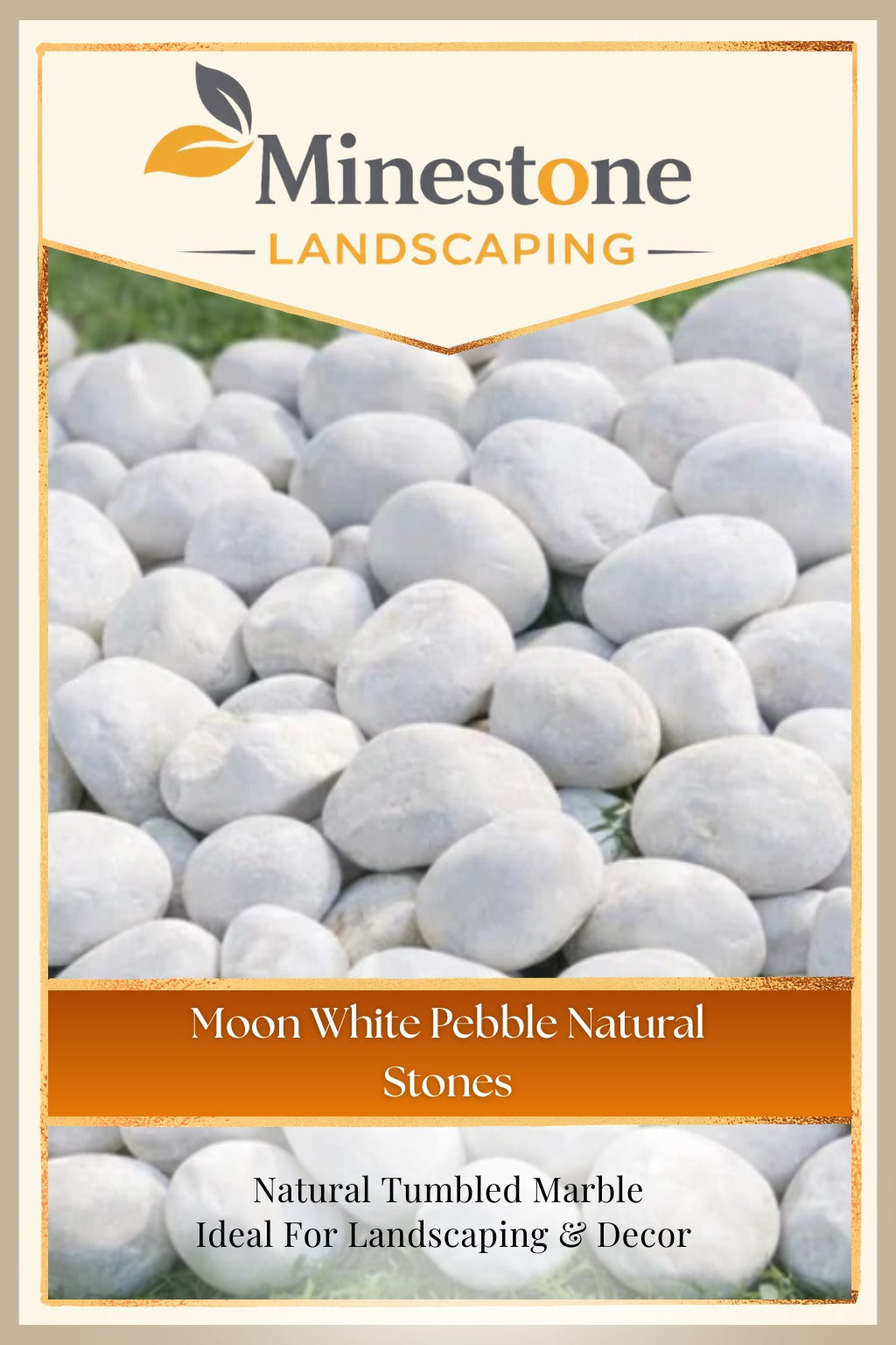 Moon White Pebble Natural Stones