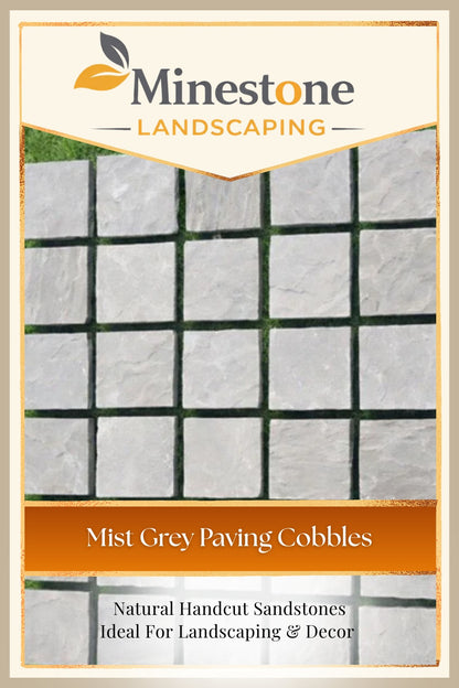 Mist Grey Paving Cobbles – Natural Grey Stone for Outdoor Paving