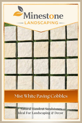 Mist White Paving Cobbles – Natural White Sandstone Outdoor Stone