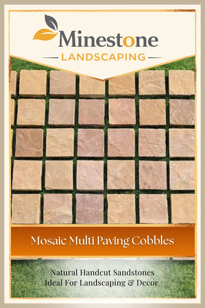 Mosaic Multi Paving Cobbles – Multicolor Natural Stone for Outdoor Paving